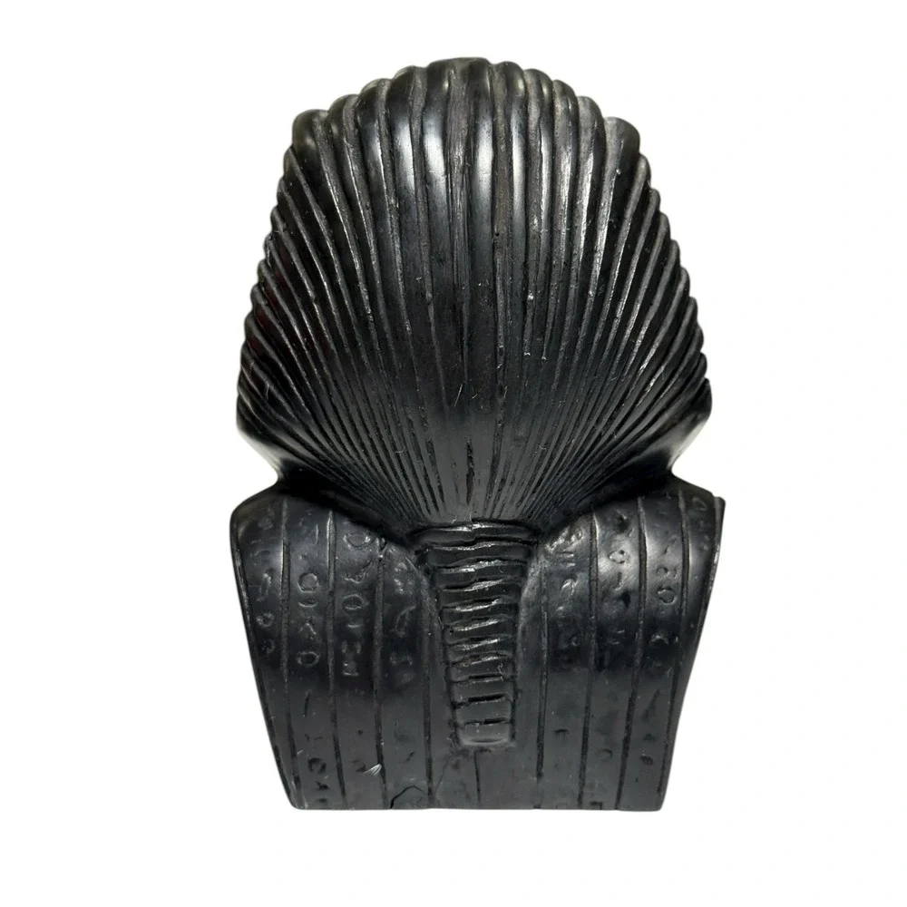 Egyptian Bust Set King Tut Nefertiti Statue Black‎ Stone Hieroglyph Decor